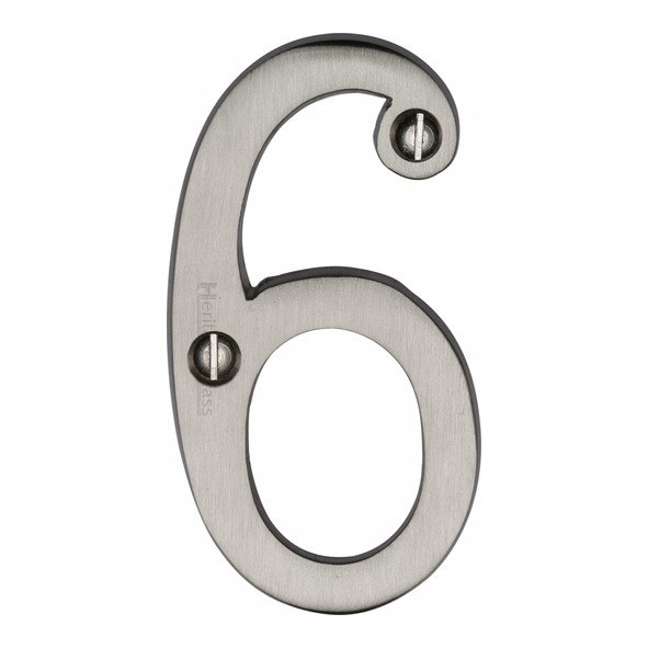 C1560 6/9-SN • 76mm • Satin Nickel • Heritage Brass Face Fixing Numeral 6/9
